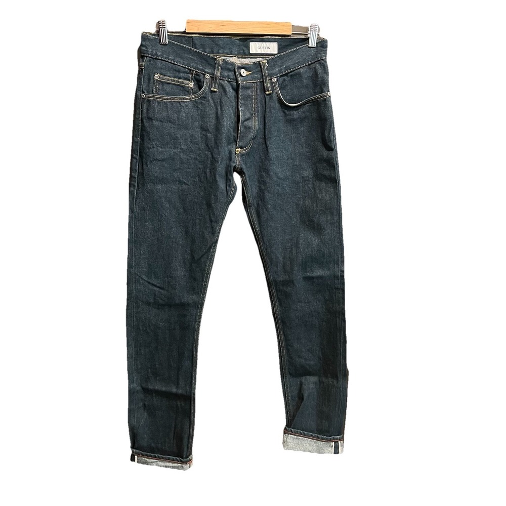 Gustin California Men's Skinny Selvedge Button Fly Jeans Size 33